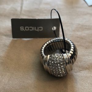 Silver crystal ring - New